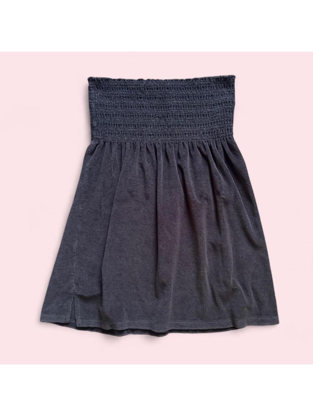 2000s Raviya smocked terry cloth strapless dress